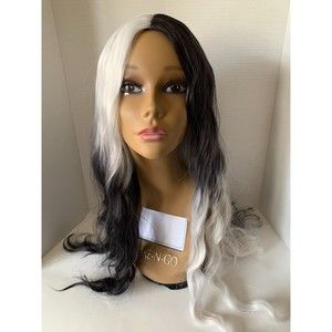 NEW Long Black & Grey-White Ombré Wig (27inches)